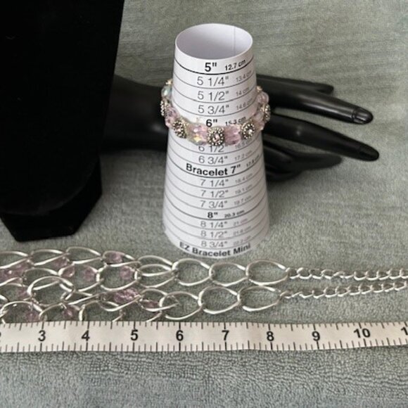 Pink & Silver Necklace and Bracelet - Picture 6 of 6